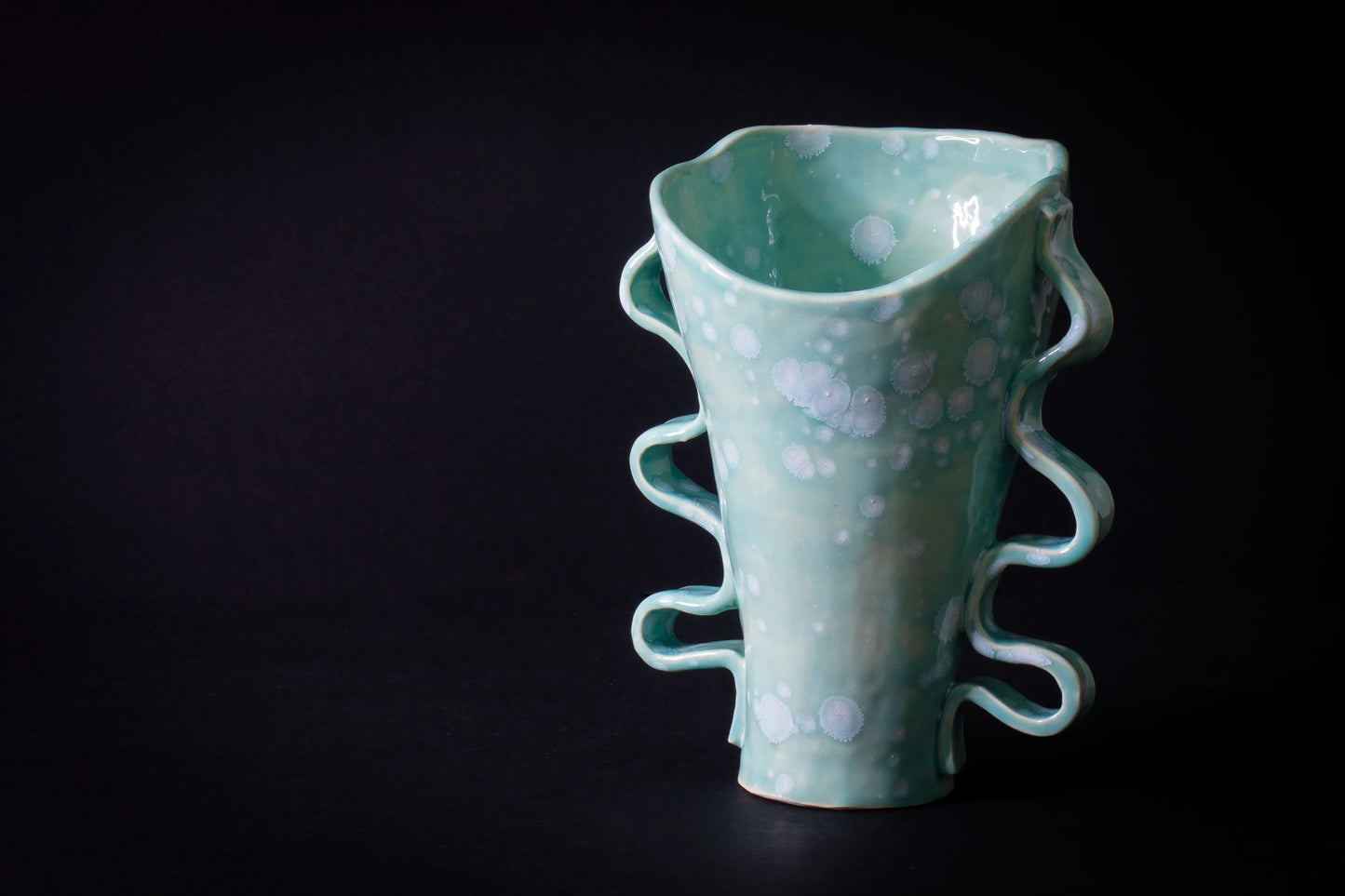 aqua cascade spiral vase - harlow