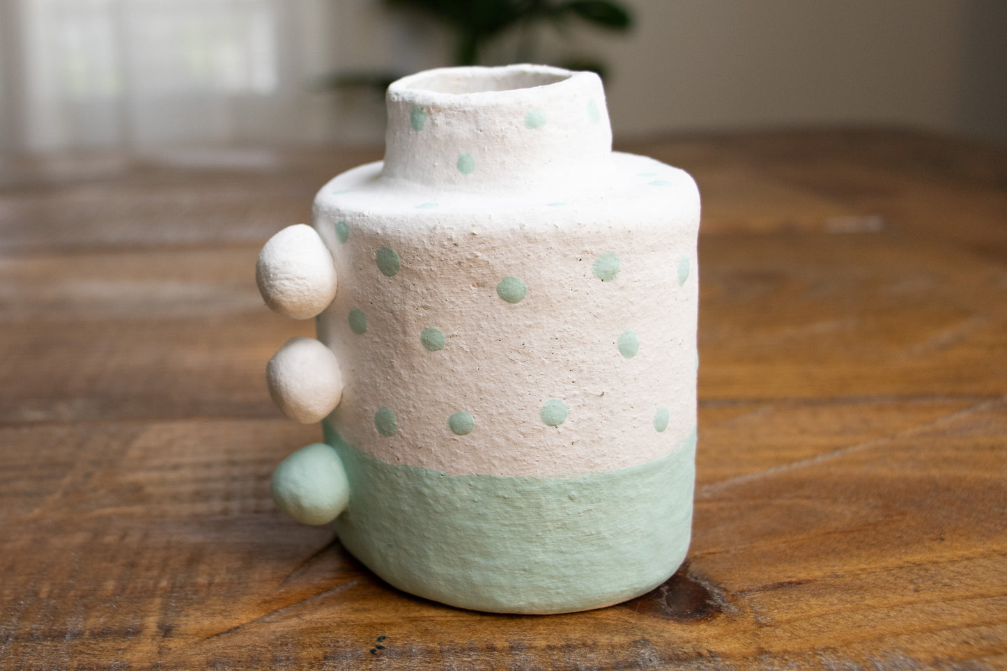 seafoam dot bud vase - harlow