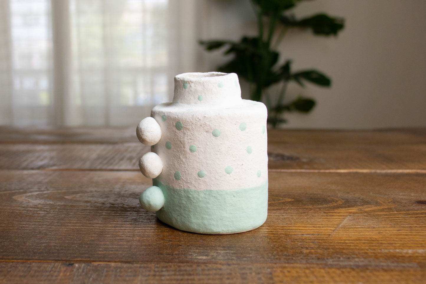 seafoam dot bud vase - harlow