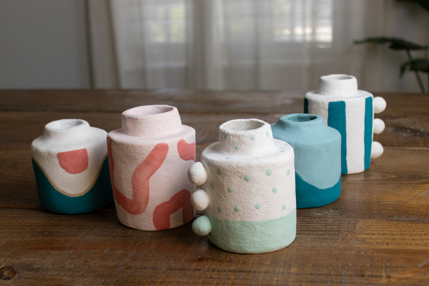 seafoam dot bud vase - harlow