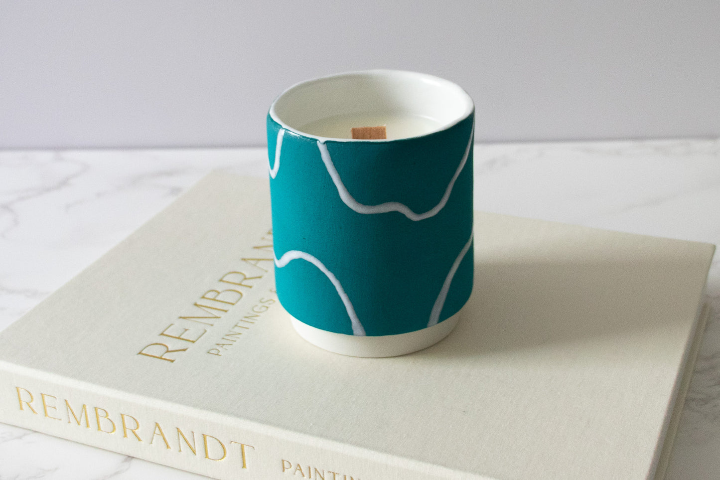 endless summer soy candle + ceramic candle holder