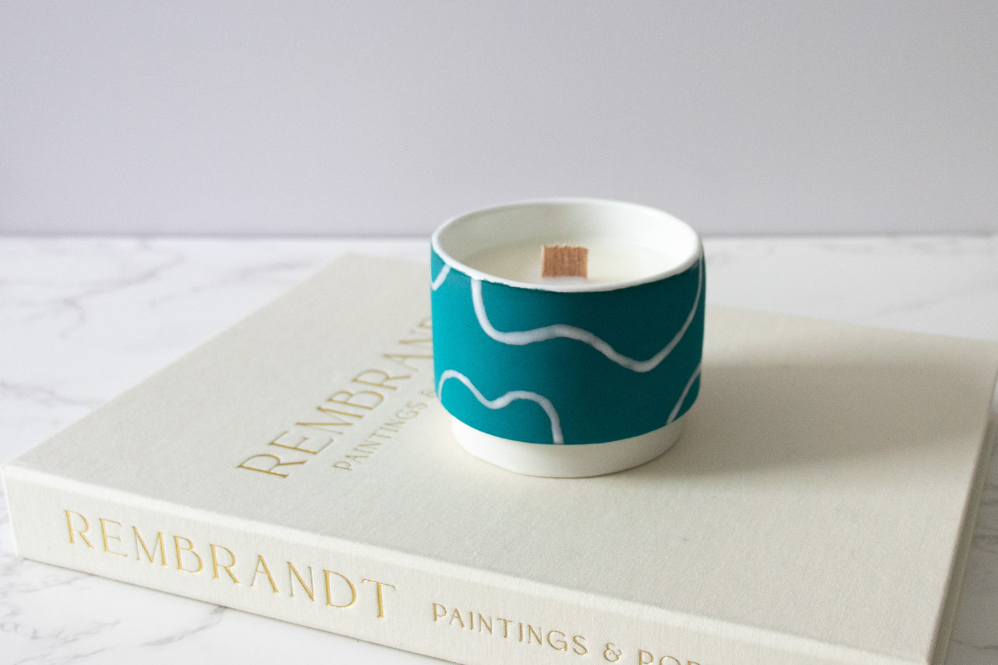 endless summer soy candle + ceramic candle holder