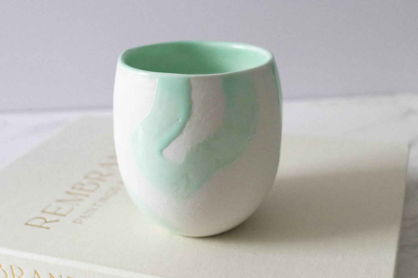lavender zen soy candle + ceramic candle holder | seconds sale