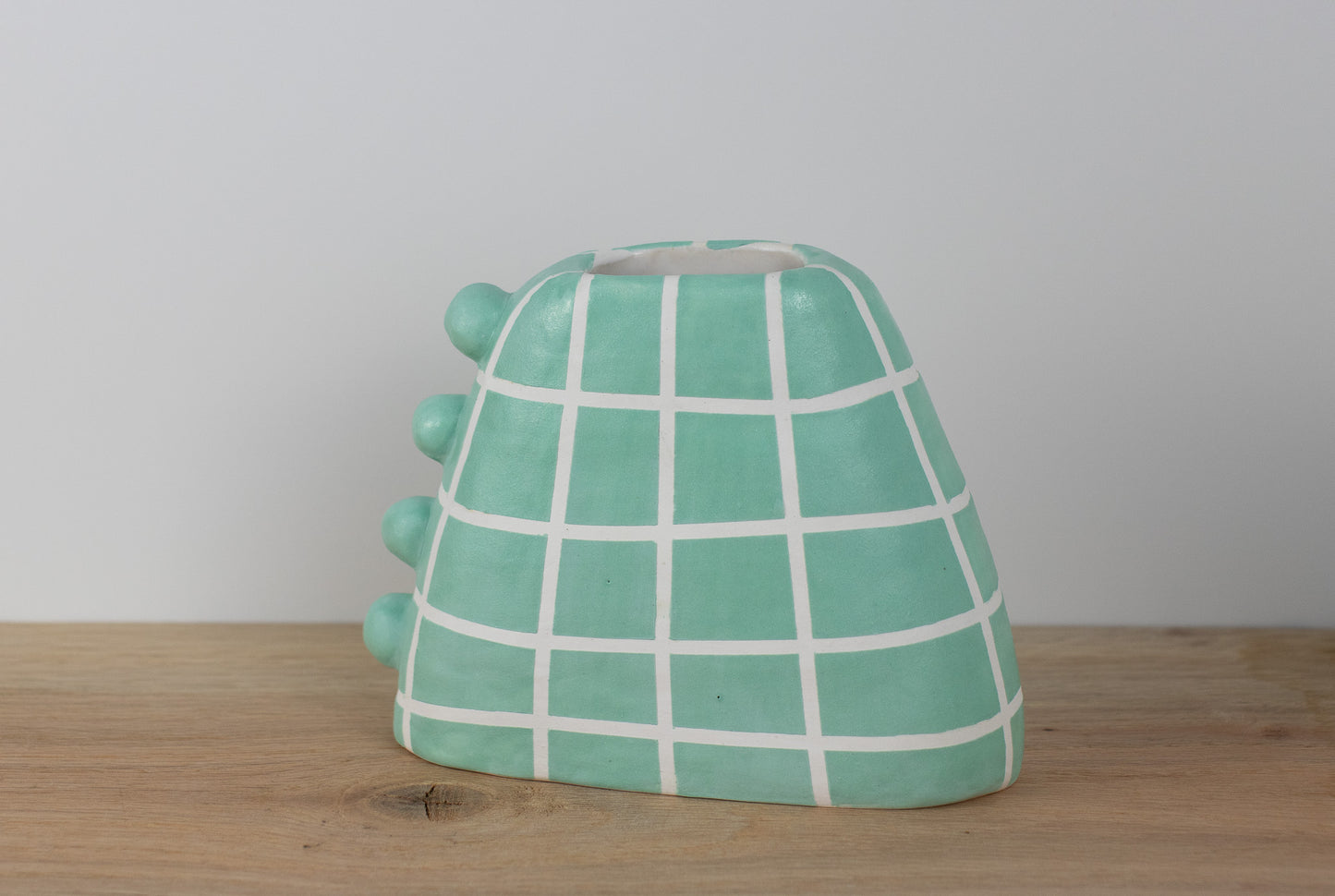 mint checkered vase