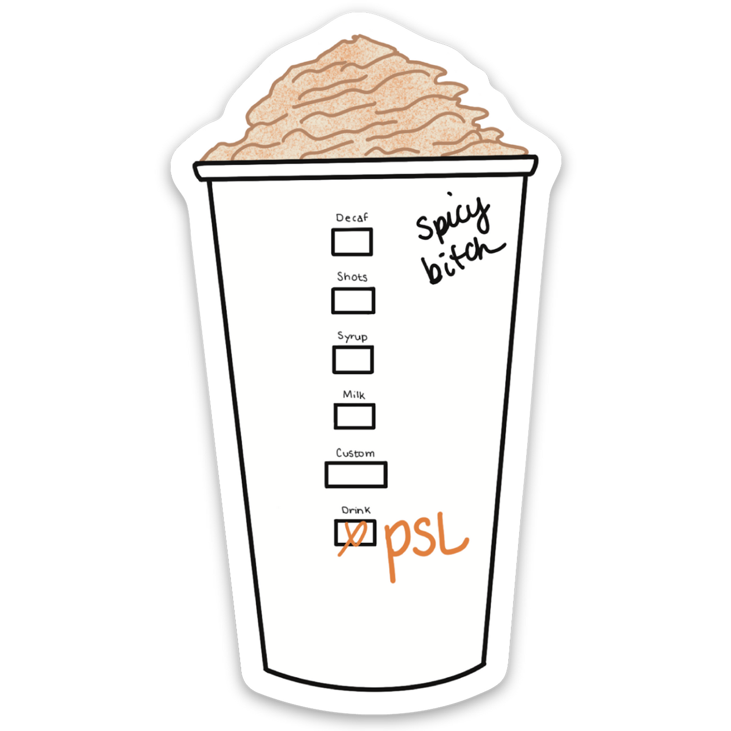 pumpkin spice latte sticker - harlow