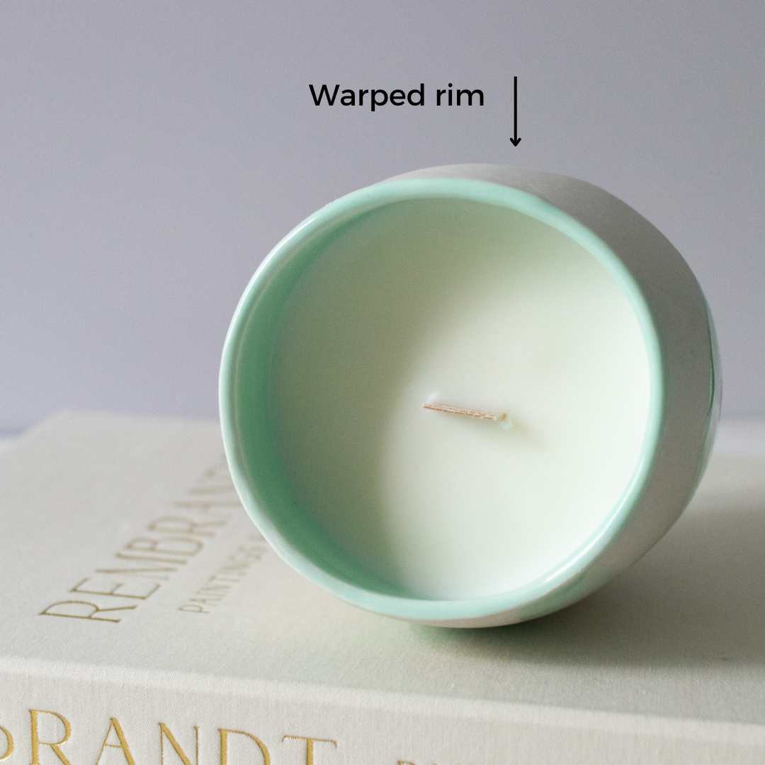 lavender zen soy candle + ceramic candle holder | seconds sale