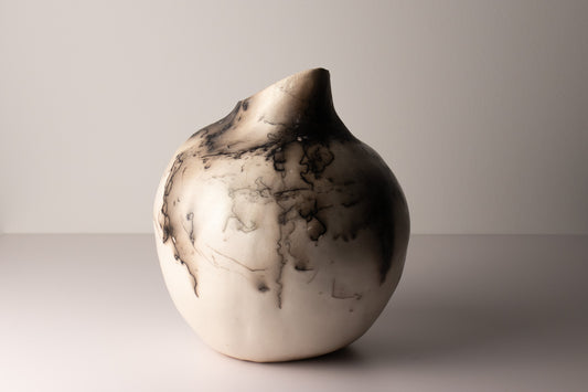 black & white raku vessel 01