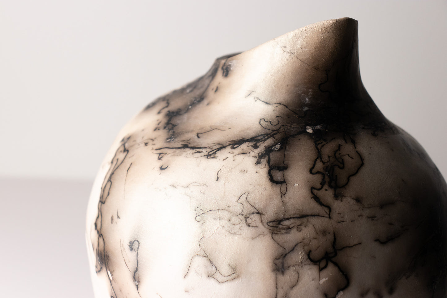 black & white raku vessel 01