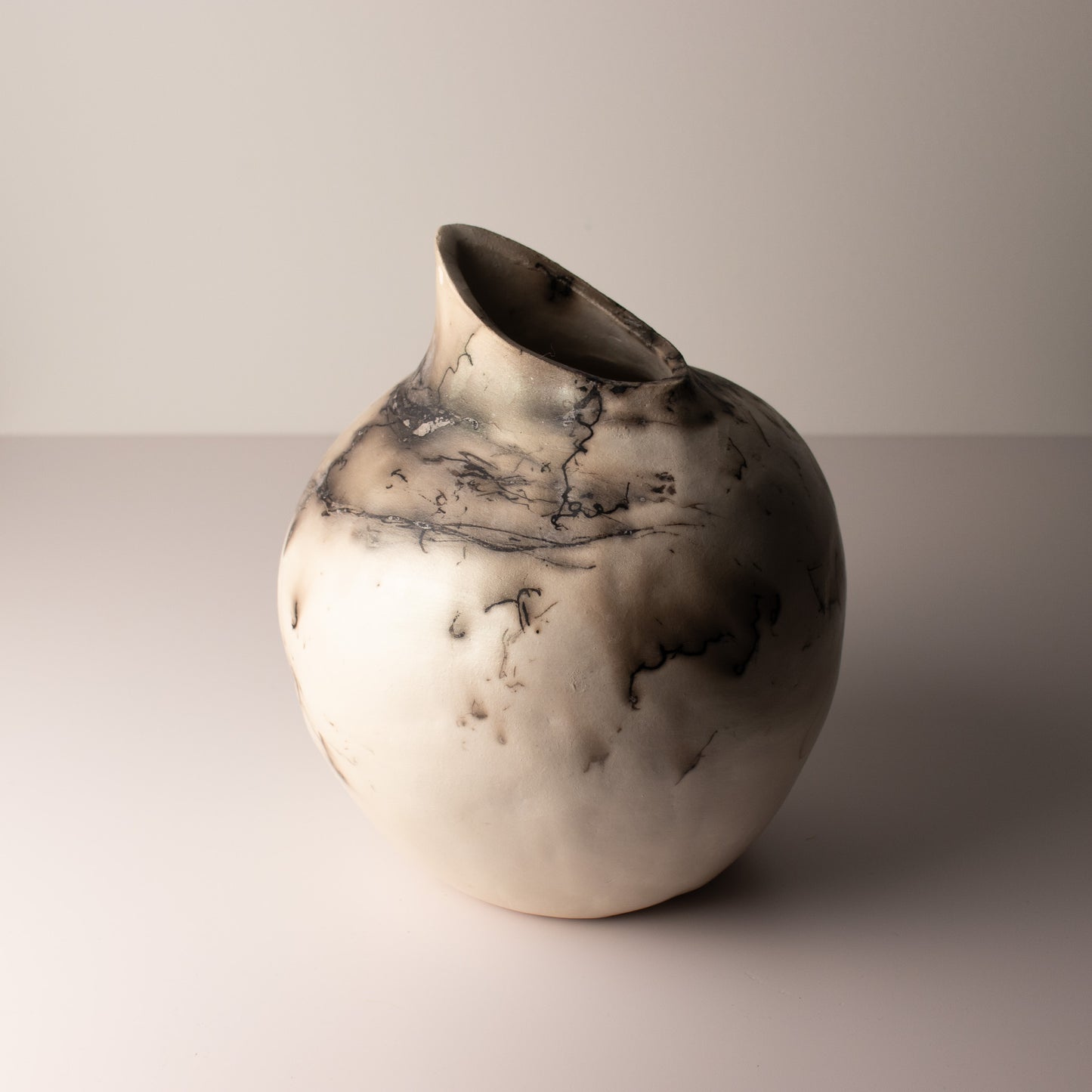 black & white raku vessel 01