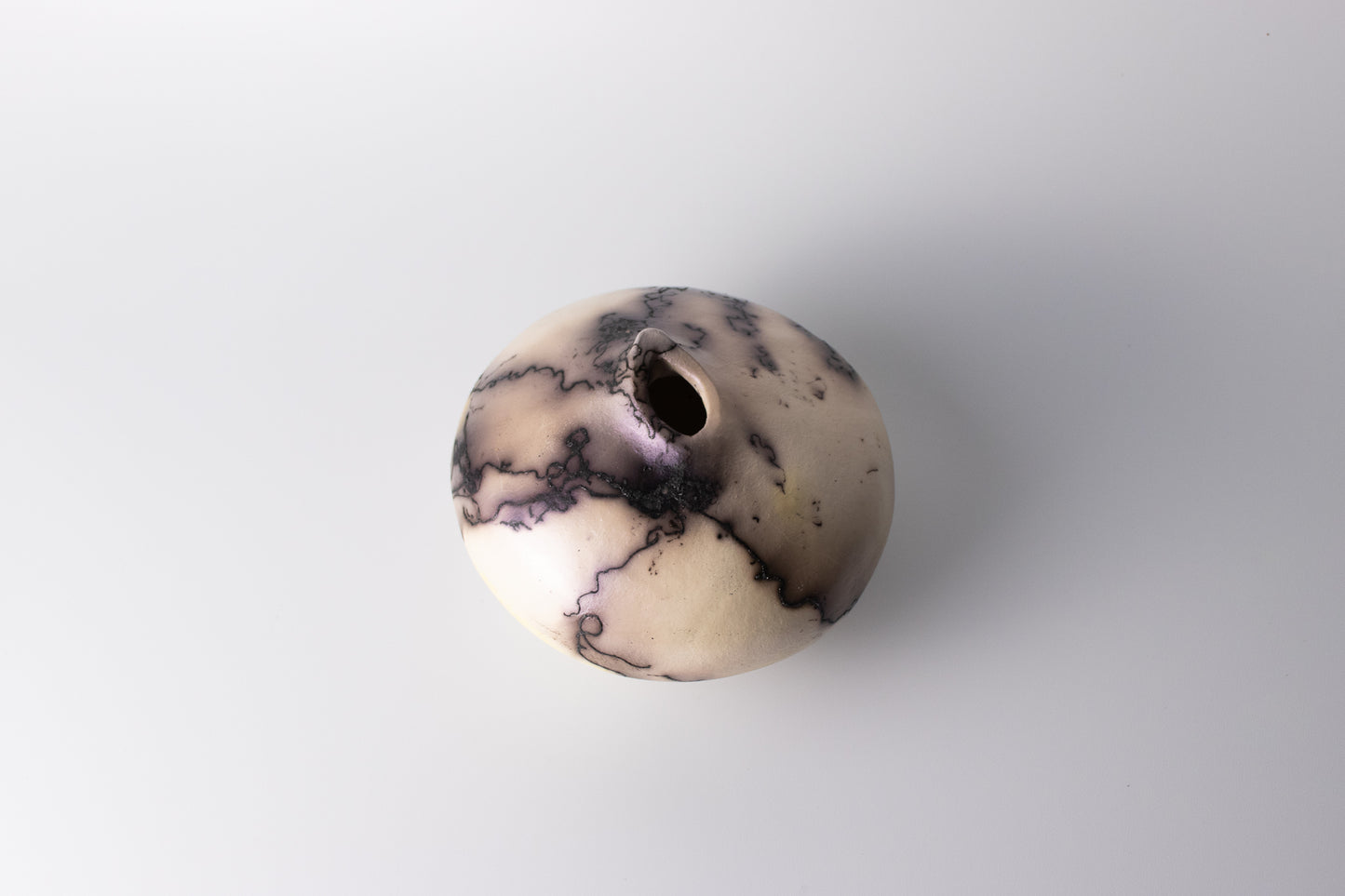 black & white raku vessel 09 | with mica