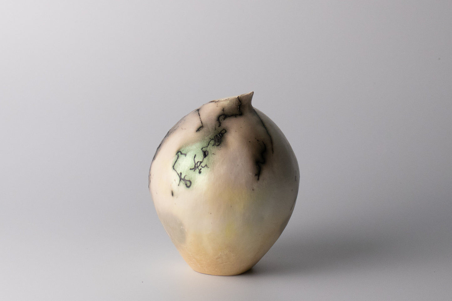 black & white raku vessel 10 | with mica