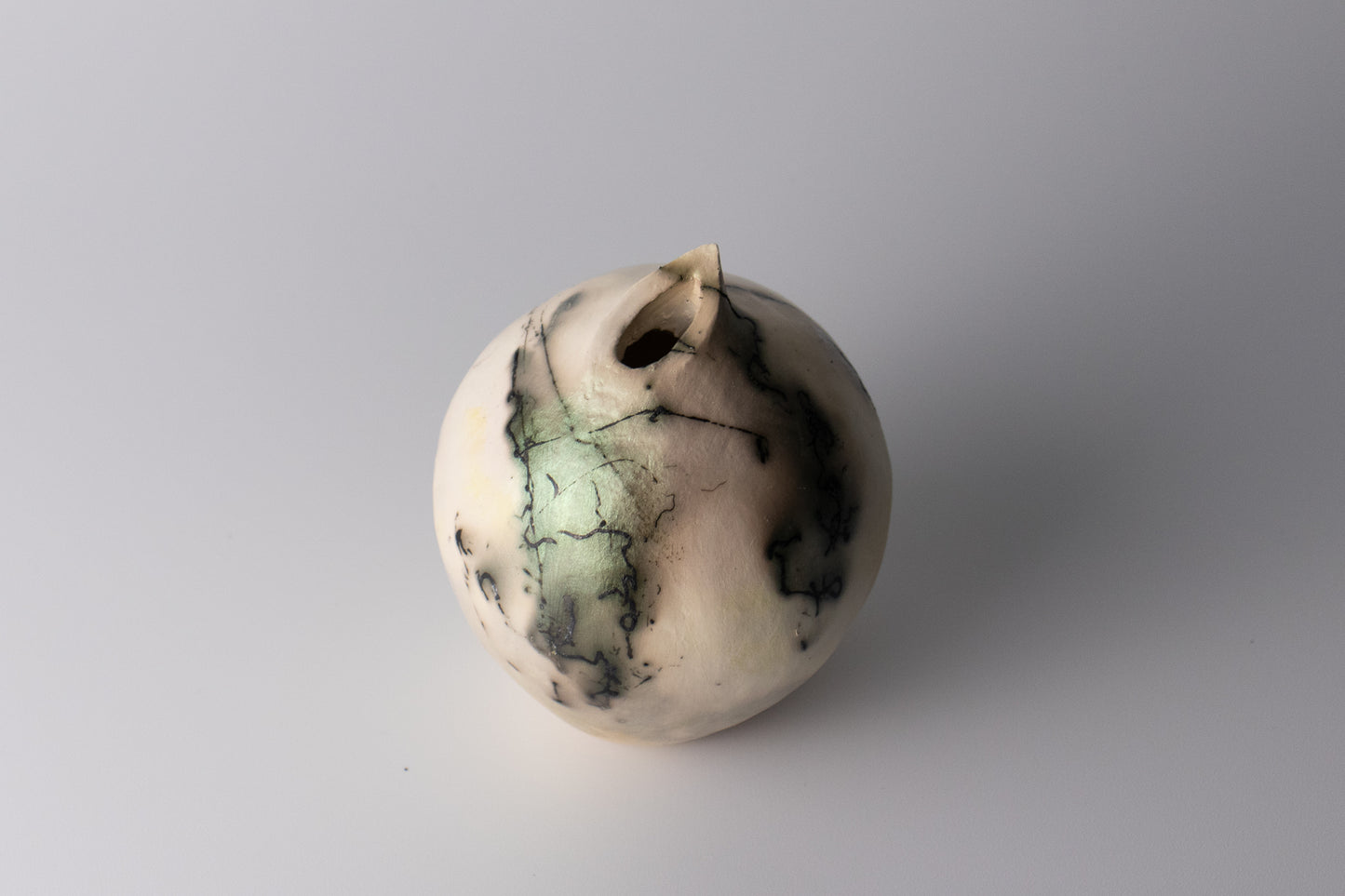 black & white raku vessel 10 | with mica