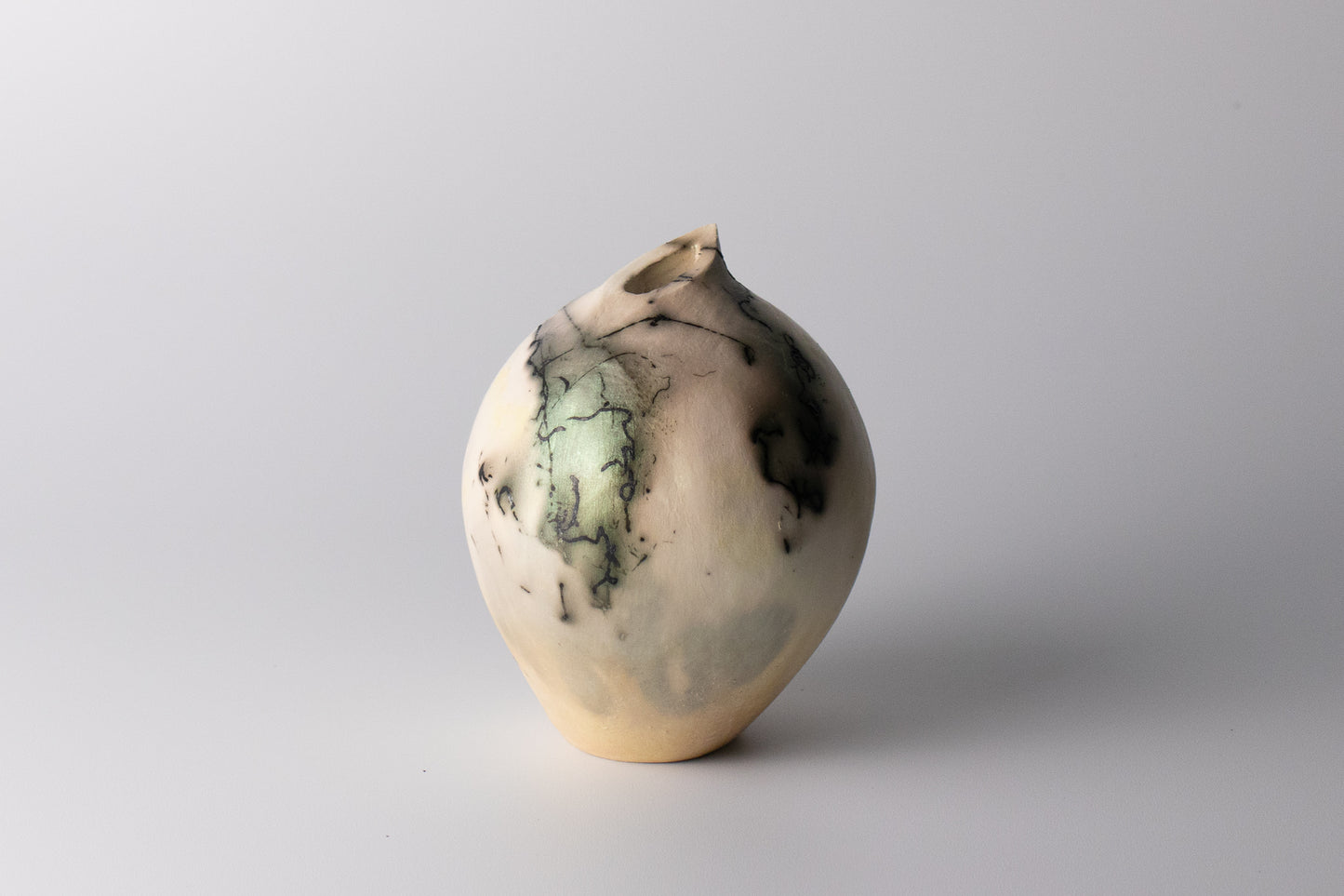 black & white raku vessel 10 | with mica