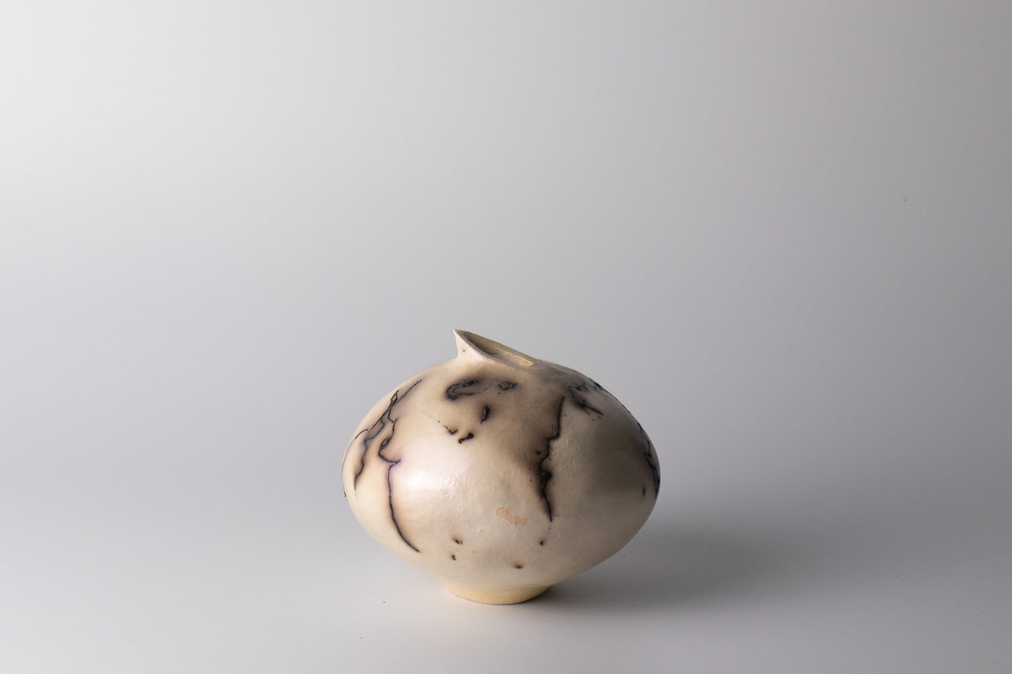 black & white raku vessel 11 | with mica