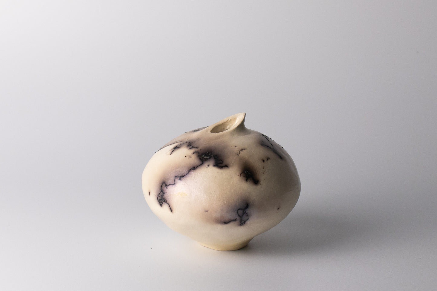 black & white raku vessel 11 | with mica