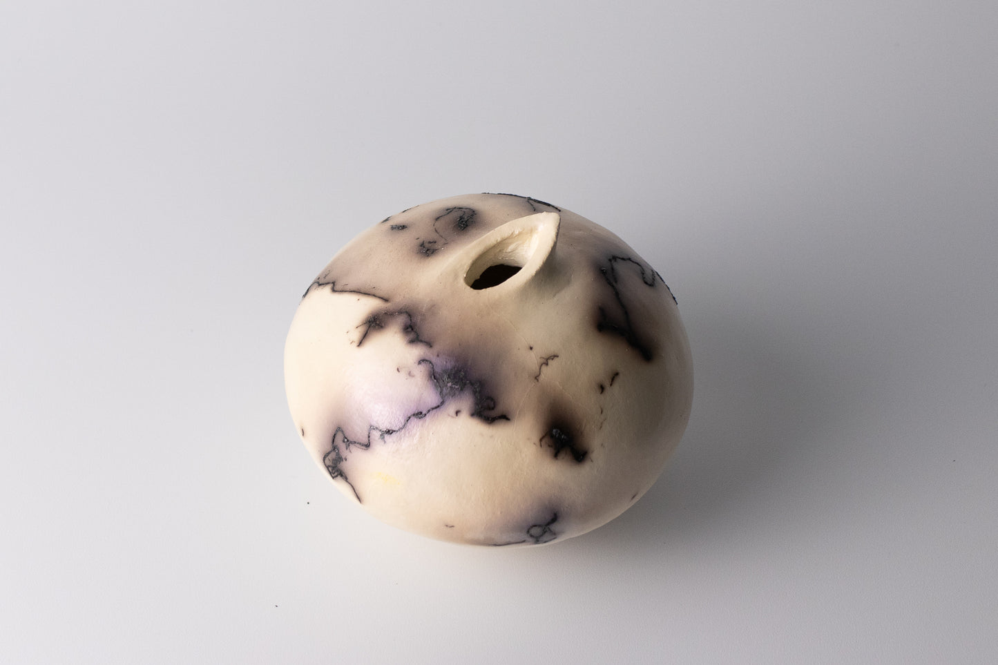 black & white raku vessel 11 | with mica