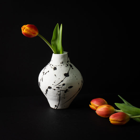 black & white abstract vase
