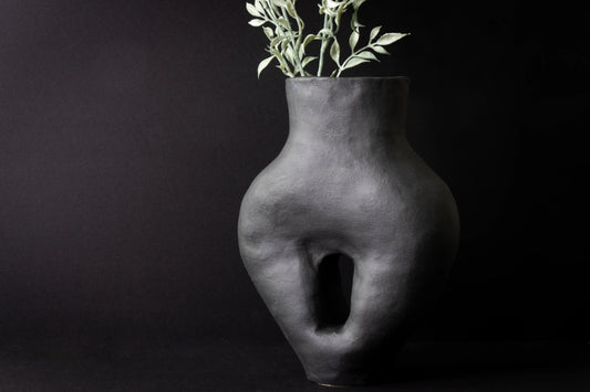 scandi organic vase - matte black - harlow