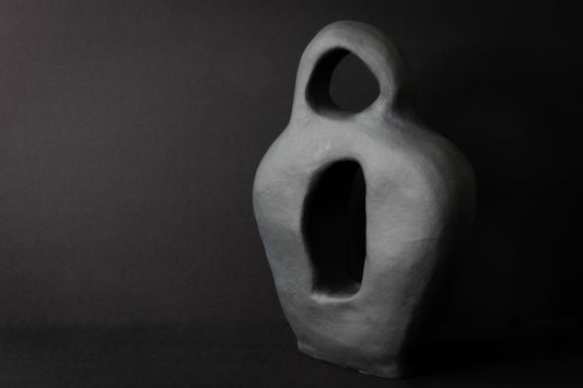 organic abstract sculpture - matte black