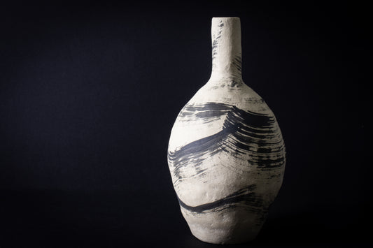 ebony wave artisan vase