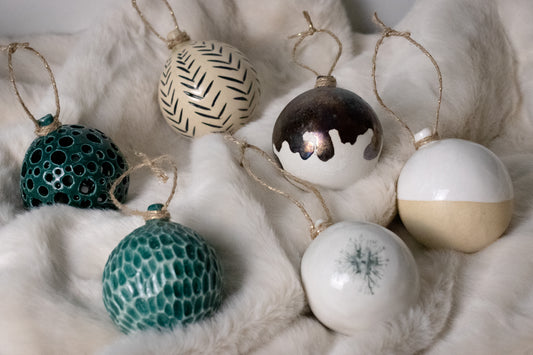 handcrafted ceramic christmas ornaments by jim sweeney