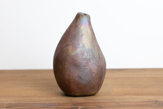 metallic teardrop raku vase 02