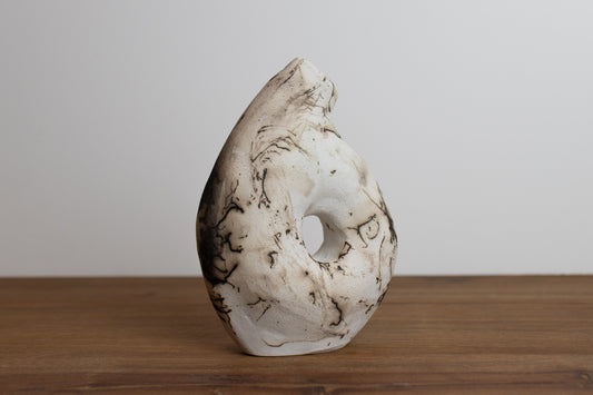 black & white loop raku vase 01
