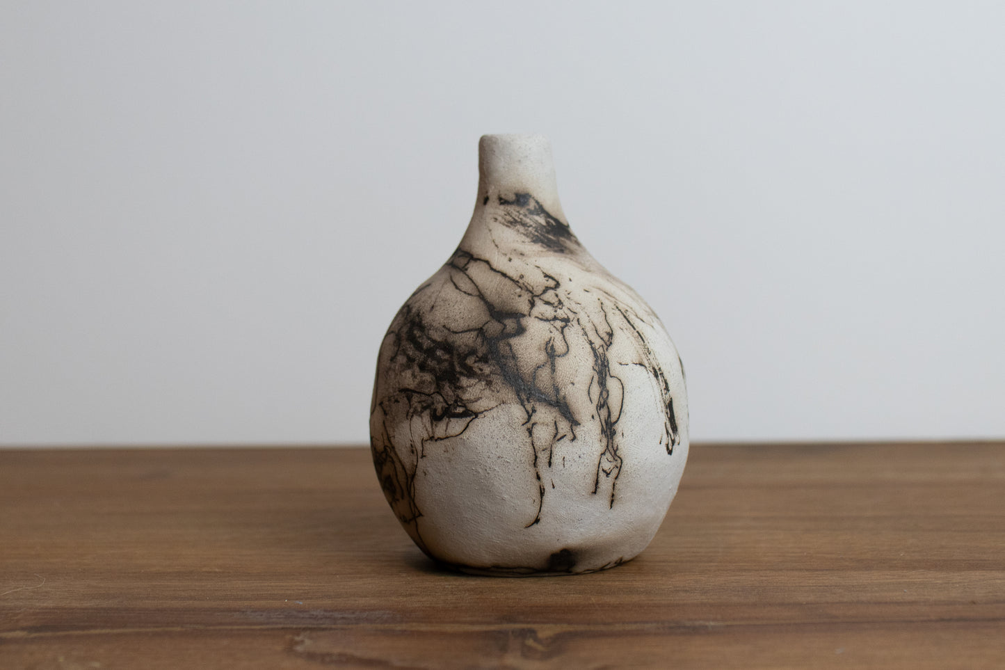 black & white bud raku vase 02