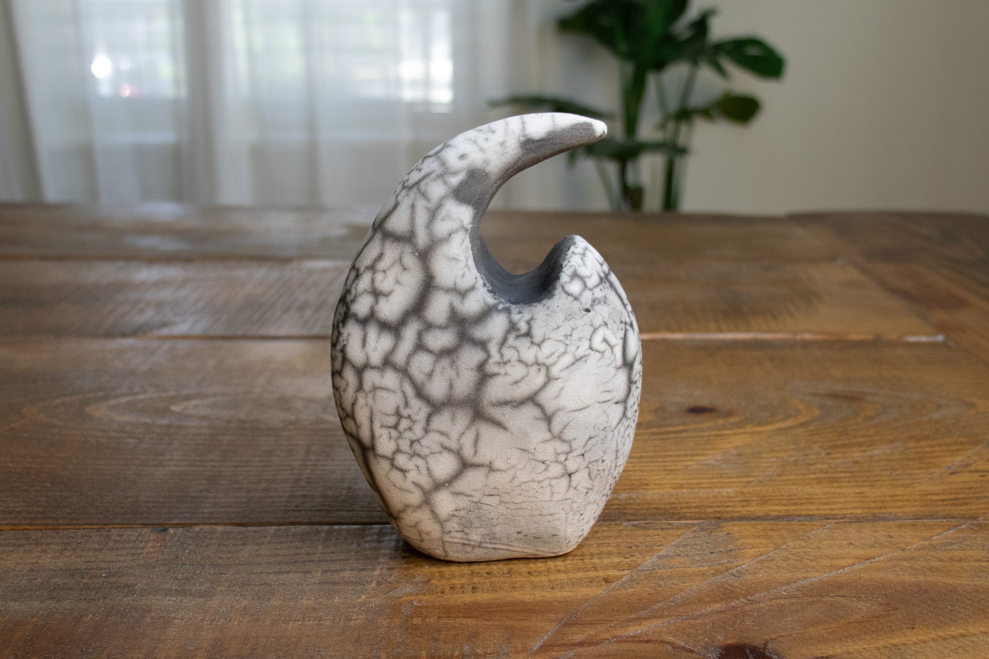 black & white wave raku sculpture 01 - harlow