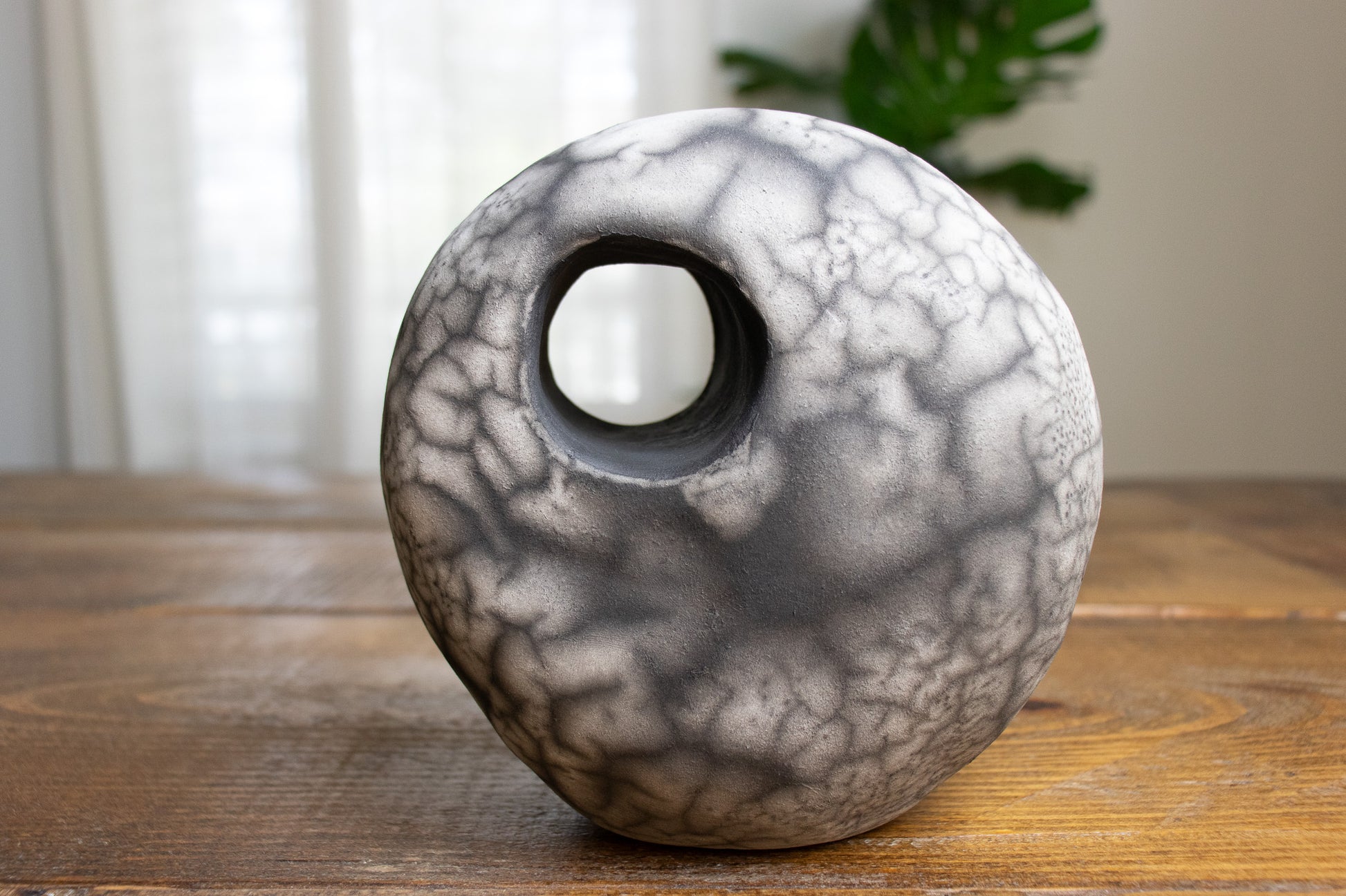 black & white loop raku sculpture 01 - harlow