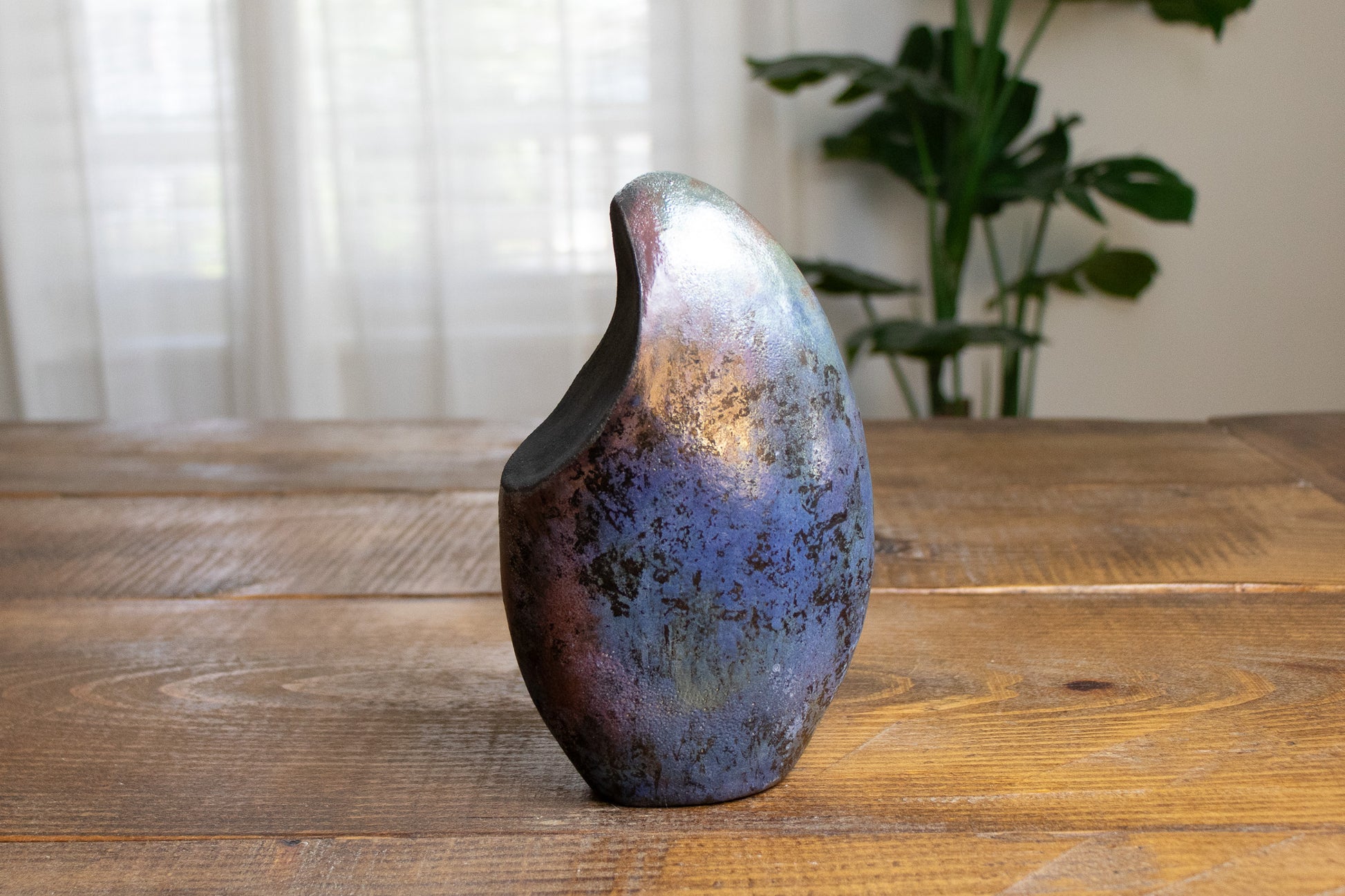 iridescent wave raku sculpture 01 - harlow