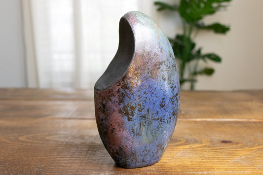 iridescent wave raku sculpture 01