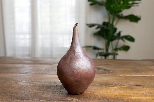 metallic teardrop raku vase 05