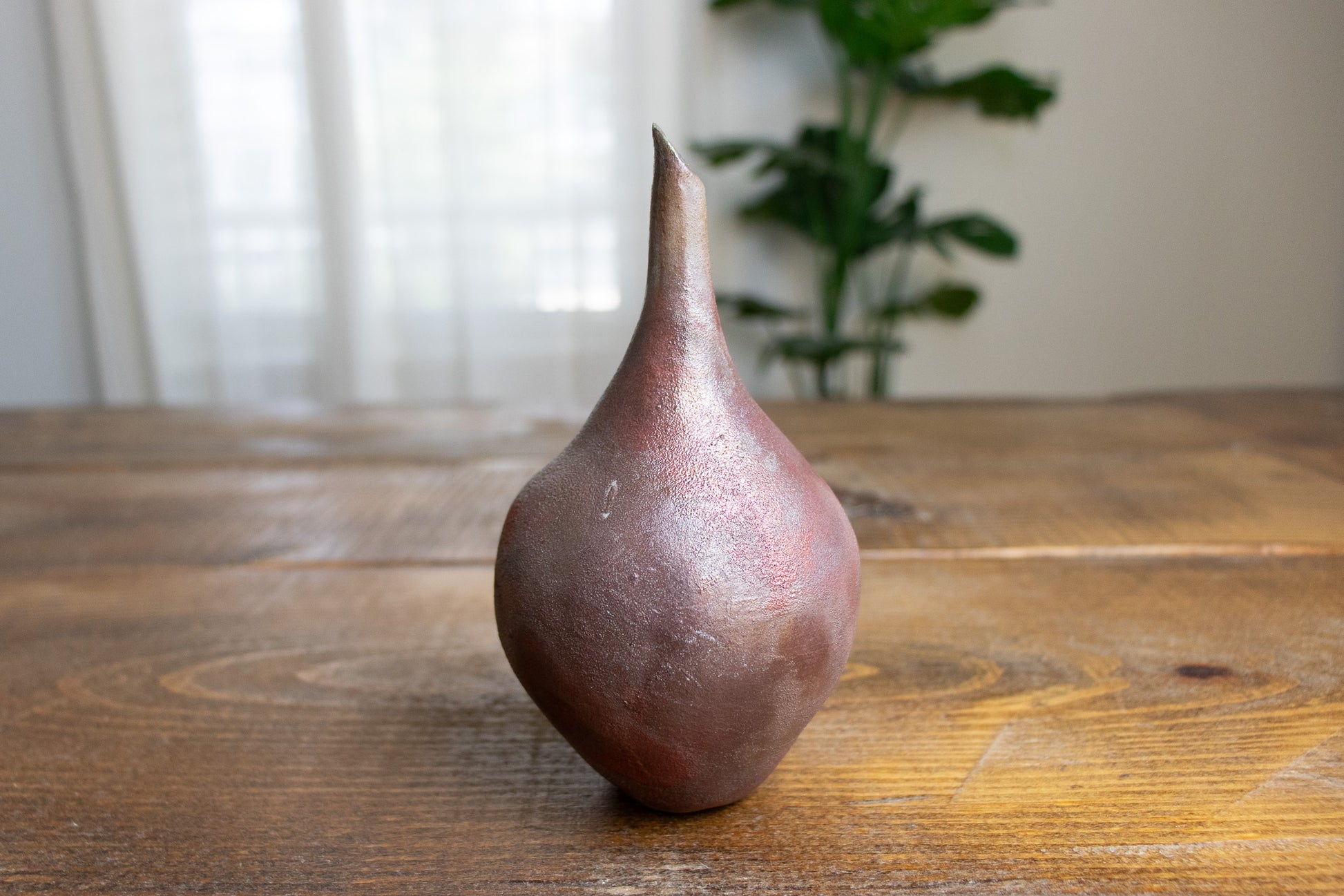 metallic teardrop raku vase 05 - harlow