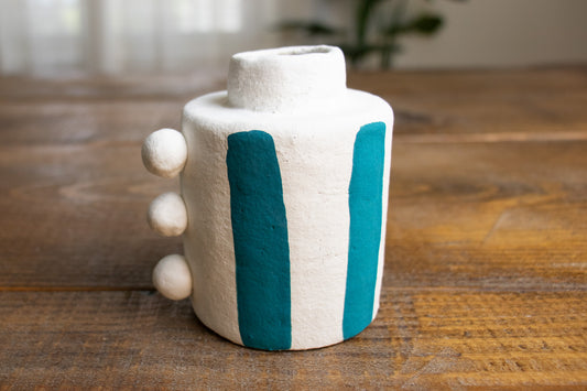 nautical stripe bud vase