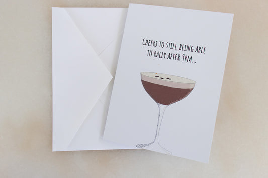 espresso martini birthday card