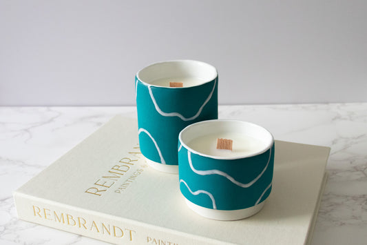 endless summer soy candle + ceramic candle holder