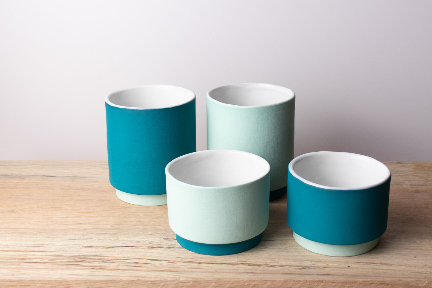 stacked folly tumbler - coastal teal & soft aqua - harlow