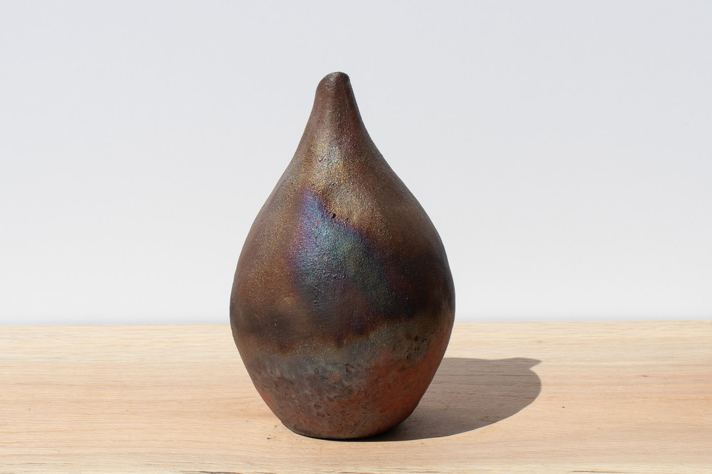 metallic teardrop raku vase 04