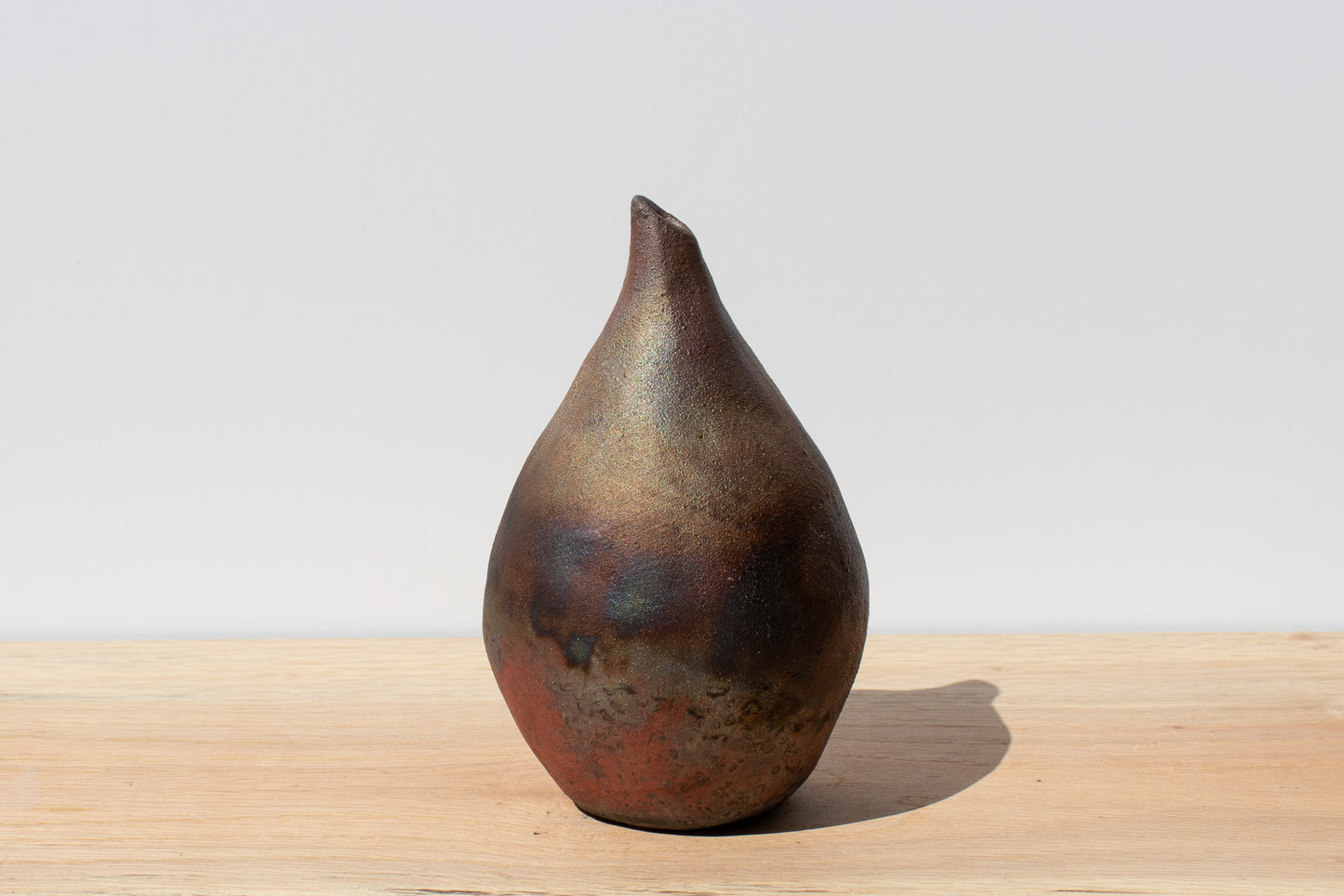metallic teardrop raku vase 04