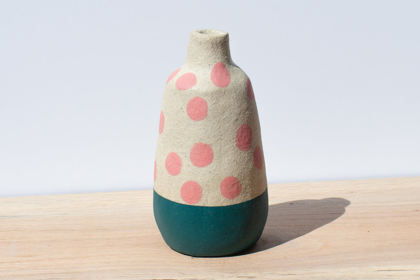 polka dot vase | pink & dark teal
