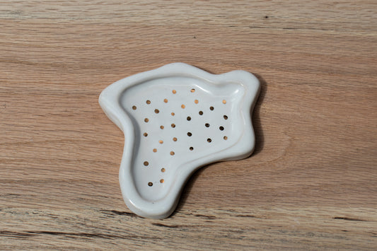 trinket dish | white & gold
