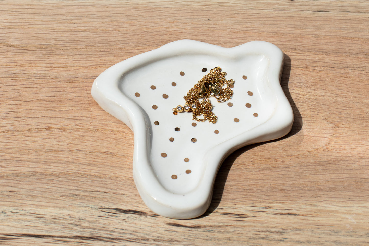 trinket dish | white & gold