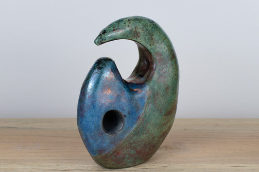 undercurrent loop sculpture 02 | raku sculpture