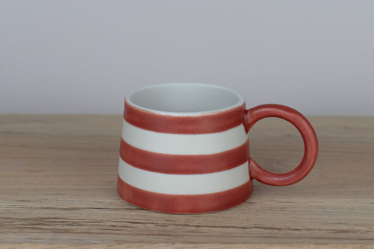 seafarer mug - burnt red stripe